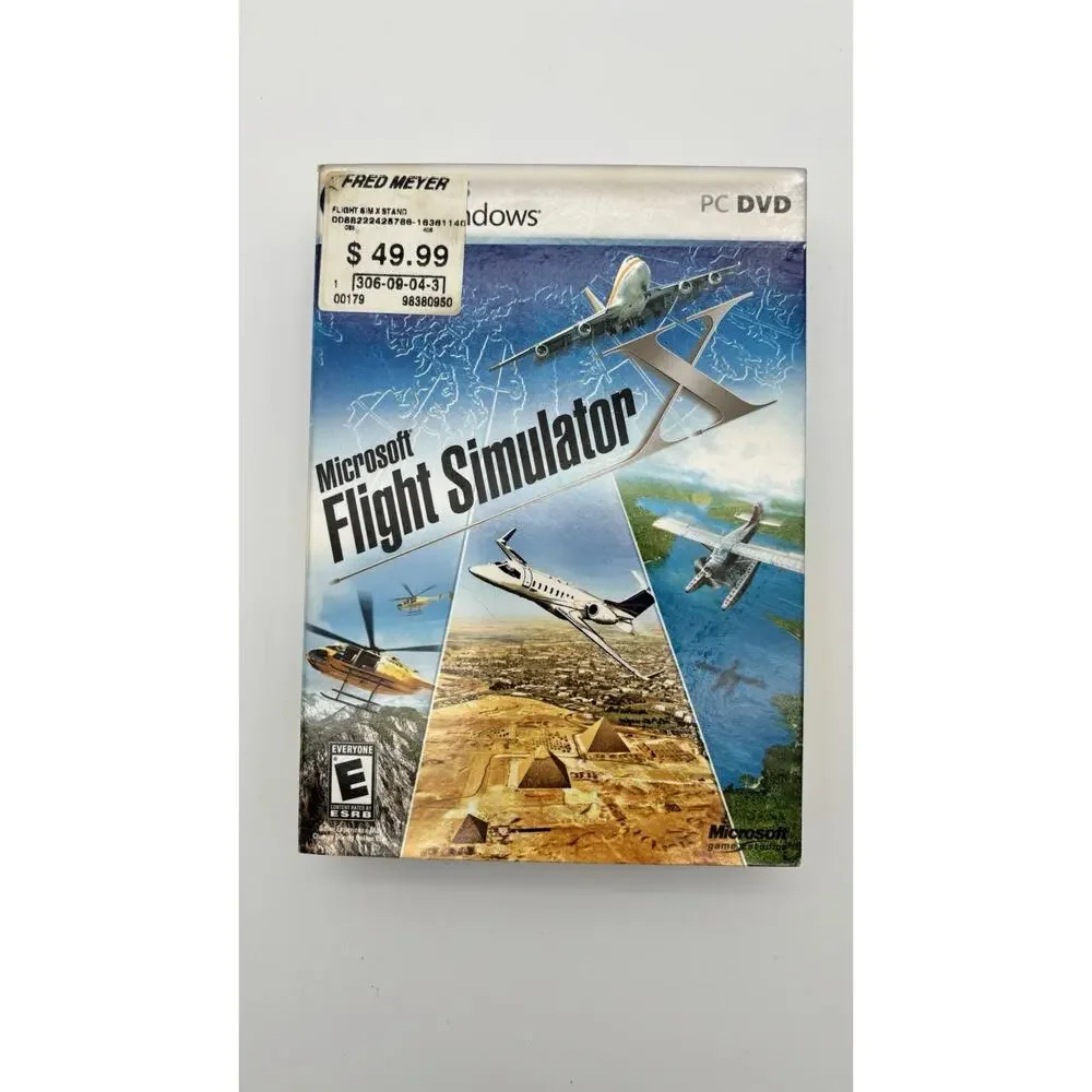 Microsoft Windows FLIGHT SIMULATOR X PC DVD w/ Slip Cover Complete VG Condition